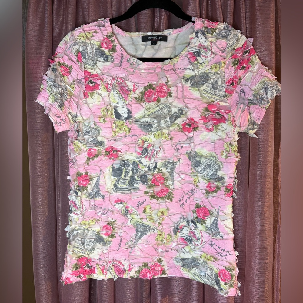 Y2K Karen Kane Graphic Semi-Sheer T-Shirt